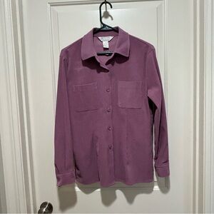 Petite Sophisticate Lavender Button-Up Jacket/Blouse women’s size 8.